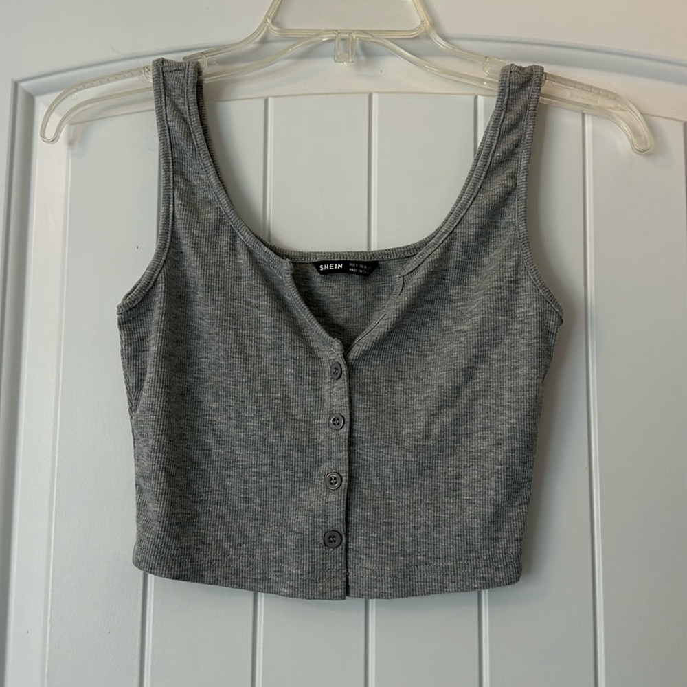 Gray Crop Top